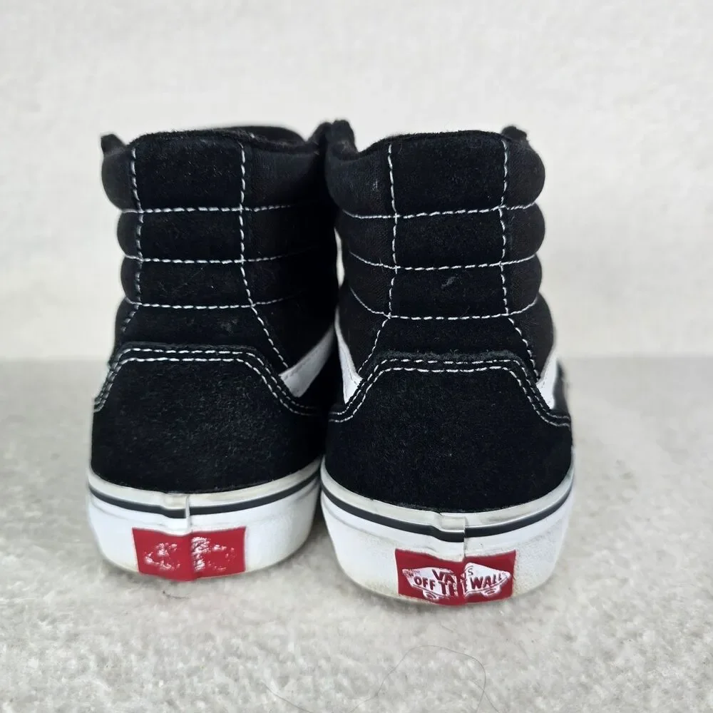 VANS Sk8-Hi Youth Sz 5 Sneakers Black/White, Lace-Up, High Top